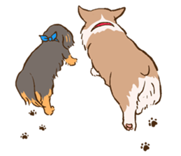 Miniature dachshund and  Cats sticker #6581743
