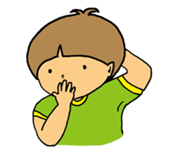 boy a little anxious. sticker #6583667