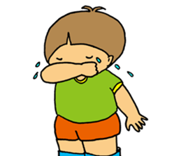 boy a little anxious. sticker #6583669