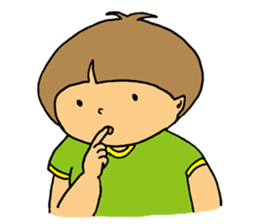 boy a little anxious. sticker #6583675