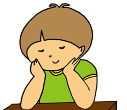 boy a little anxious. sticker #6583687