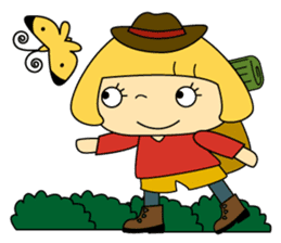 Cute girl! Flower Mountain climbing2 sticker #6595339