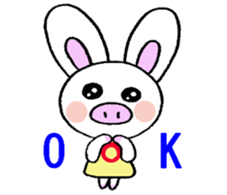Carestackerofthepurplebearandpigrabbit. sticker #6597864