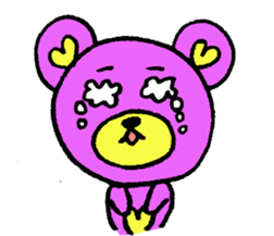 Carestackerofthepurplebearandpigrabbit. sticker #6597873