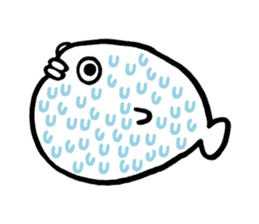 lazy puffer fish sticker #6599346