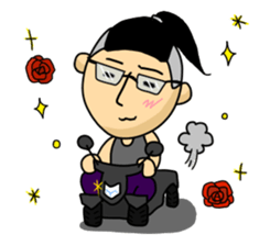 Topknot man sticker #6600619