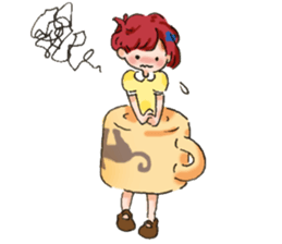 Teacup Girl Sticker sticker #6600986