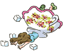 Teacup Girl Sticker sticker #6600989