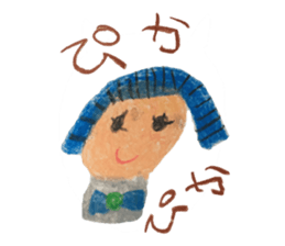 Akane of 5-year-old painting Sticker sticker #6602638