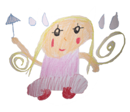 Akane of 5-year-old painting Sticker sticker #6602654