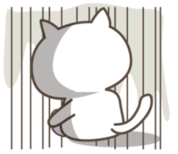 White cute cat and chick sticker #6603886