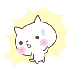 White cute cat and chick sticker #6603897