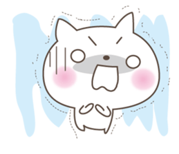 White cute cat and chick sticker #6603900