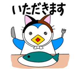 A penguin of a cat-costume, dissembling sticker #6606496