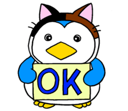 A penguin of a cat-costume, dissembling sticker #6606500