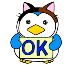 A penguin of a cat-costume, dissembling sticker #6606500
