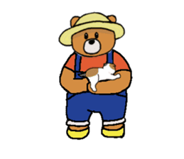 Summer, bear and cats sticker #6607377