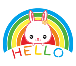 U Rabbit Love Colorful sticker #6608184
