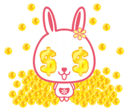 U Rabbit Love Colorful sticker #6608208