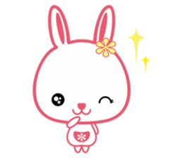 U Rabbit Love Colorful sticker #6608216