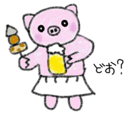 Hula oink Girl vol.4 White skirt ver. sticker #6608440