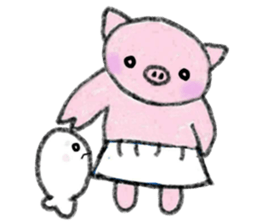 Hula oink Girl vol.4 White skirt ver. sticker #6608458