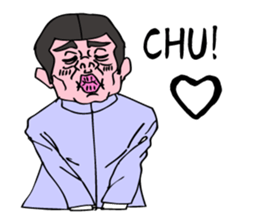 A cheering man . sticker #6609777