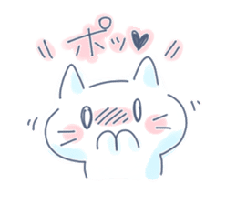Yururi white cat sticker #6611705