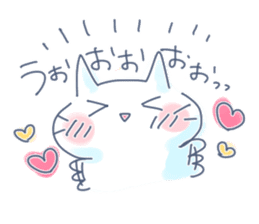 Yururi white cat sticker #6611708