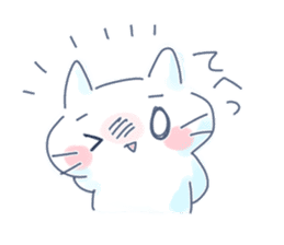 Yururi white cat sticker #6611709