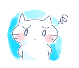 Yururi white cat sticker #6611710