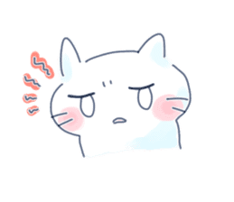 Yururi white cat sticker #6611712