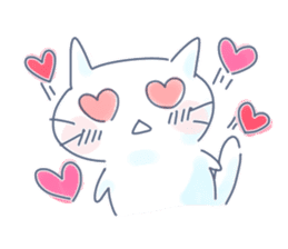 Yururi white cat sticker #6611714
