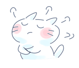 Yururi white cat sticker #6611715
