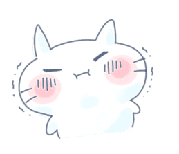 Yururi white cat sticker #6611716