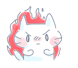 Yururi white cat sticker #6611717