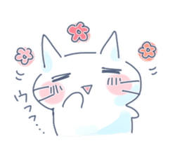 Yururi white cat sticker #6611718