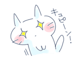 Yururi white cat sticker #6611719