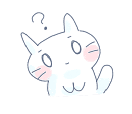 Yururi white cat sticker #6611721