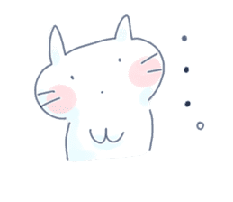 Yururi white cat sticker #6611723