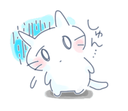 Yururi white cat sticker #6611724