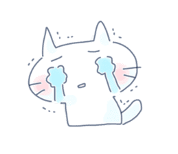 Yururi white cat sticker #6611725