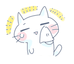 Yururi white cat sticker #6611727