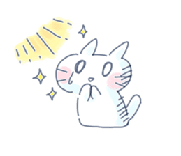 Yururi white cat sticker #6611728