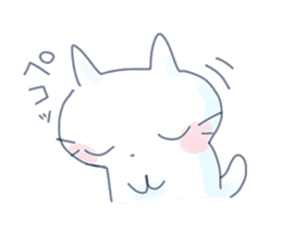Yururi white cat sticker #6611729