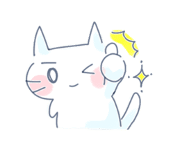Yururi white cat sticker #6611730