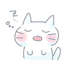 Yururi white cat sticker #6611731
