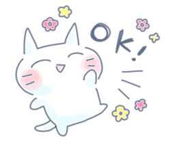 Yururi white cat sticker #6611732