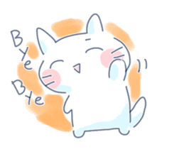 Yururi white cat sticker #6611733