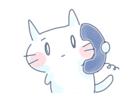 Yururi white cat sticker #6611734
